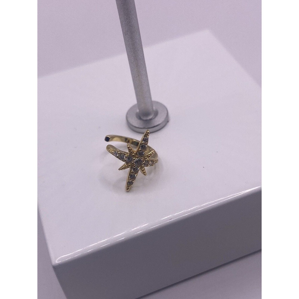 Shooting Star Gold Plated Cz Earring Ear Clip